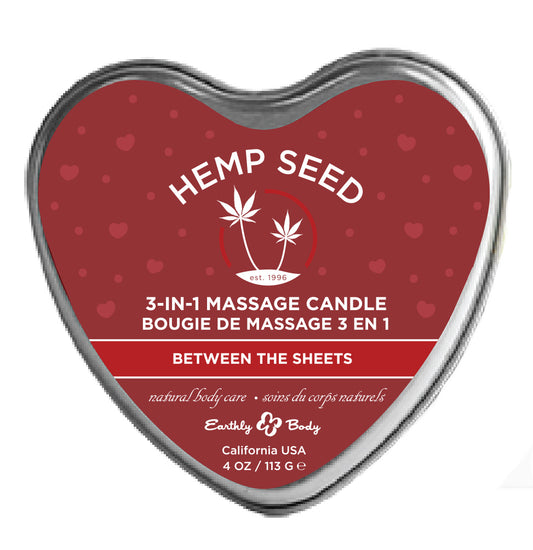 "Hemp Seed 3-in-1 Massage Candle - Between the Sheets - 4oz EB-HSCV022B"