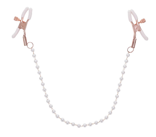 "Peaches N Creame Pearl Nipple Clamps - Pink SS09964"