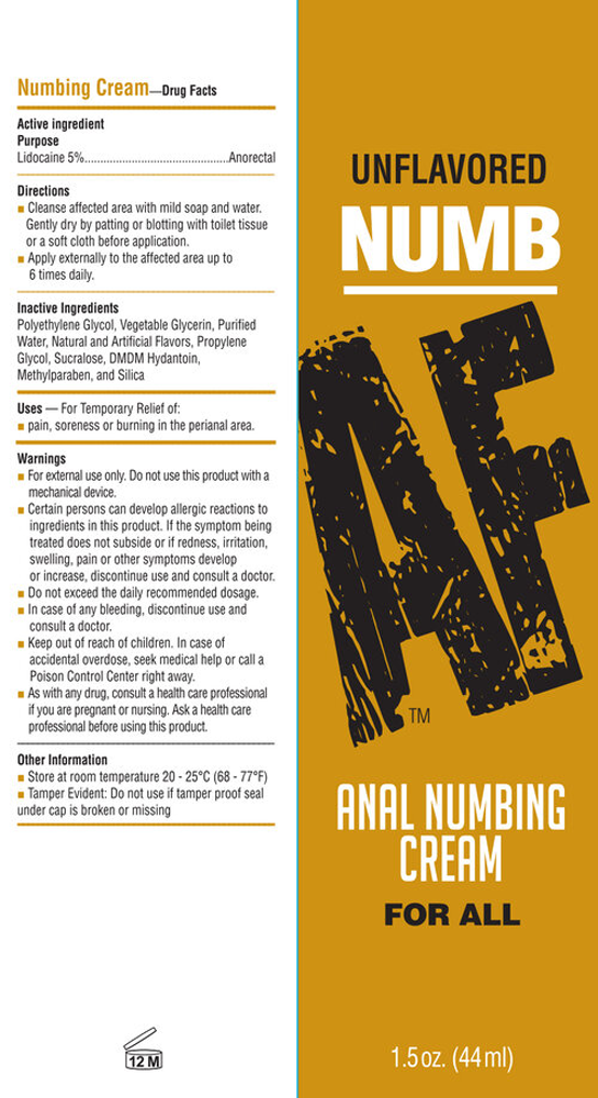 "Numb Af - Anal Desensitizing Gel - Unflavored - 1.5 Fl. Oz. LG-BT611"
