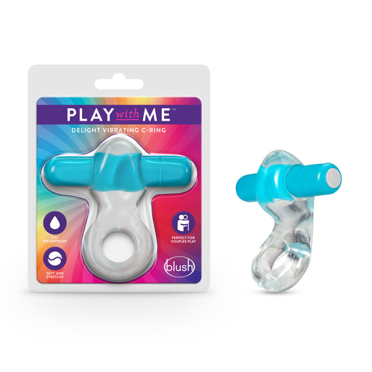 "Play With Me Delight Vibrating C-Ring - Blue BL-74302"