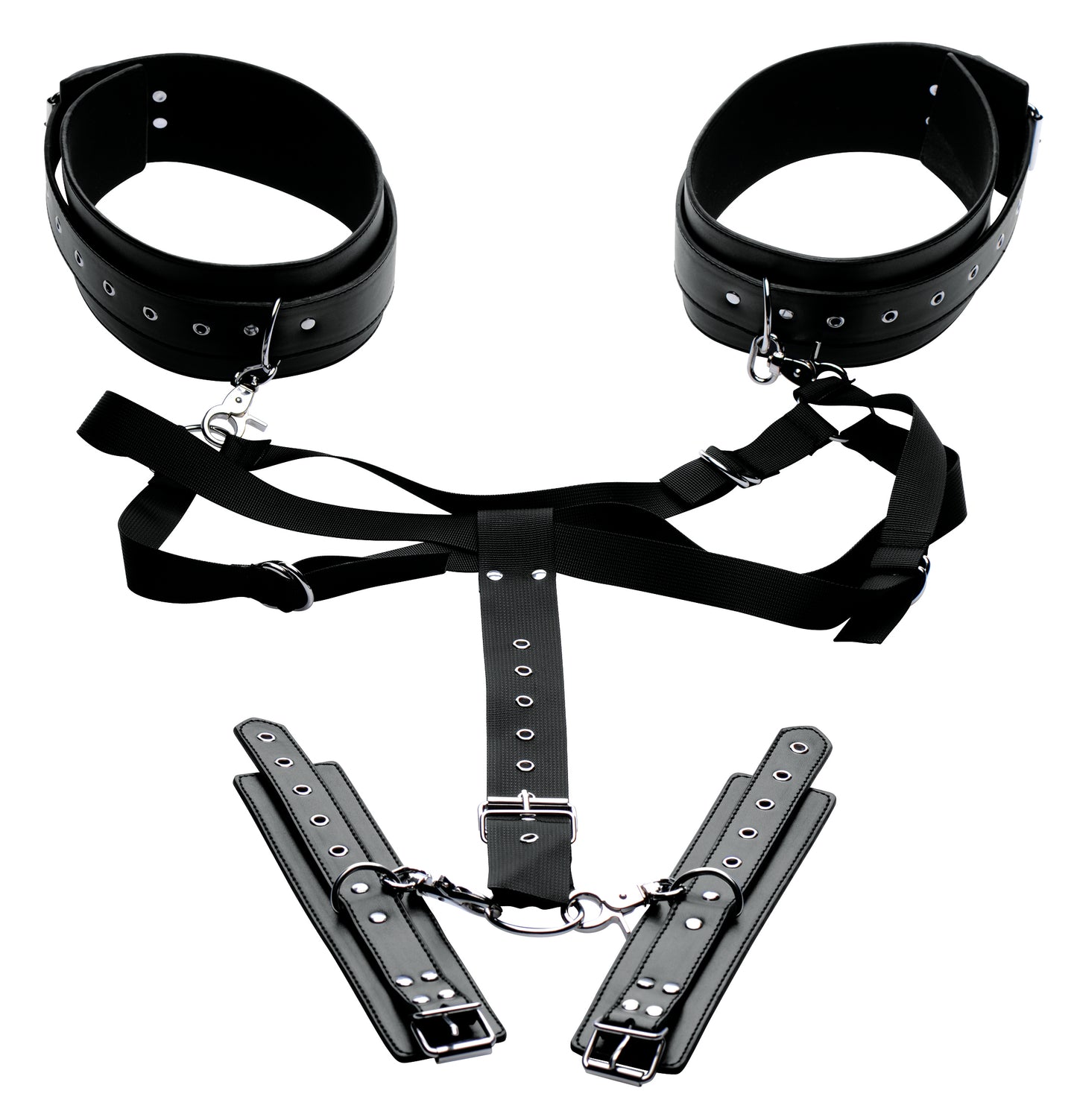 "Acquire Easy Access Thigh Harness With Wrist Cuffs MS-AE801"