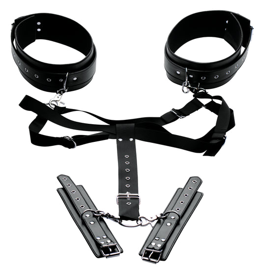 "Acquire Easy Access Thigh Harness With Wrist Cuffs MS-AE801"