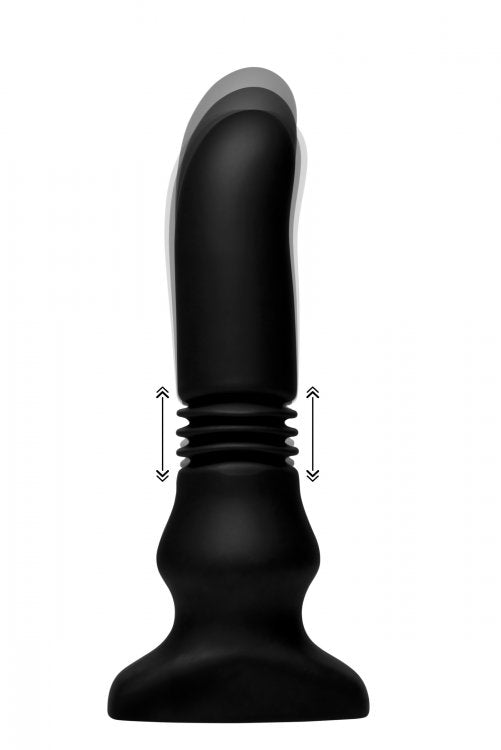 "Thunder Plugs Silicone Vibrating and Thrusting Plug - Black TP-AF948"
