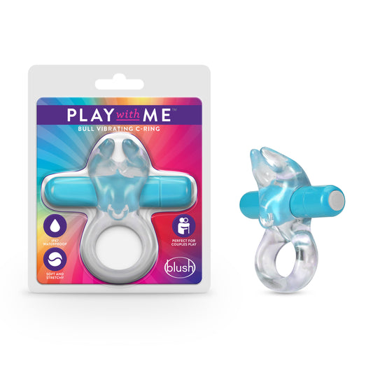 "Play With Me  Bull Vibrating C-Ring - Blue BL-74202"