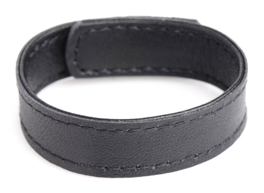 "Leather and Velcro Cock Ring - Black STR-AG846-BLK"
