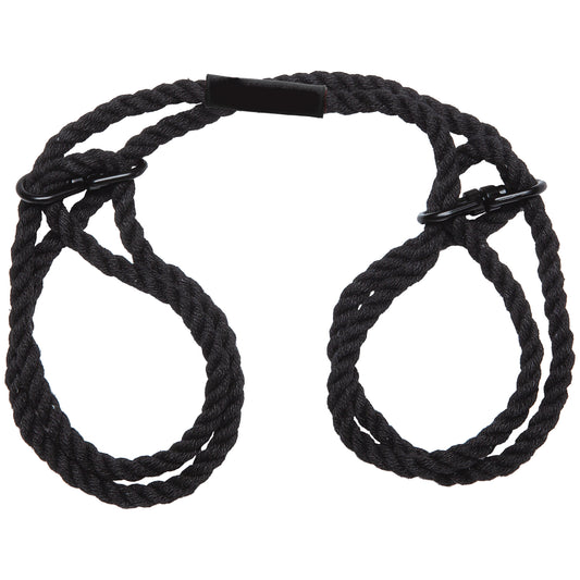 "Merci - Restrain - 6mm Hemp Wrist or Ankle Cuffs - Black DJ2404-62-BX"