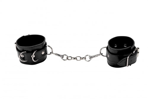 "Leather Cuffs for Hands and Ankles - Black OU-OU048BLK"