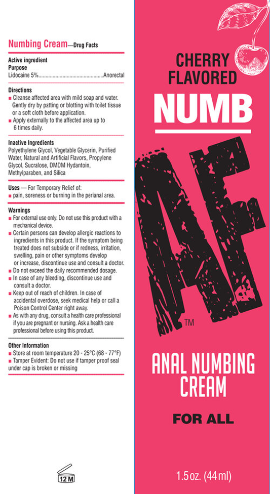 "Numb Af - Anal Desensitizer Gel - Cherry - 1.5 Fl Oz LG-BT610"