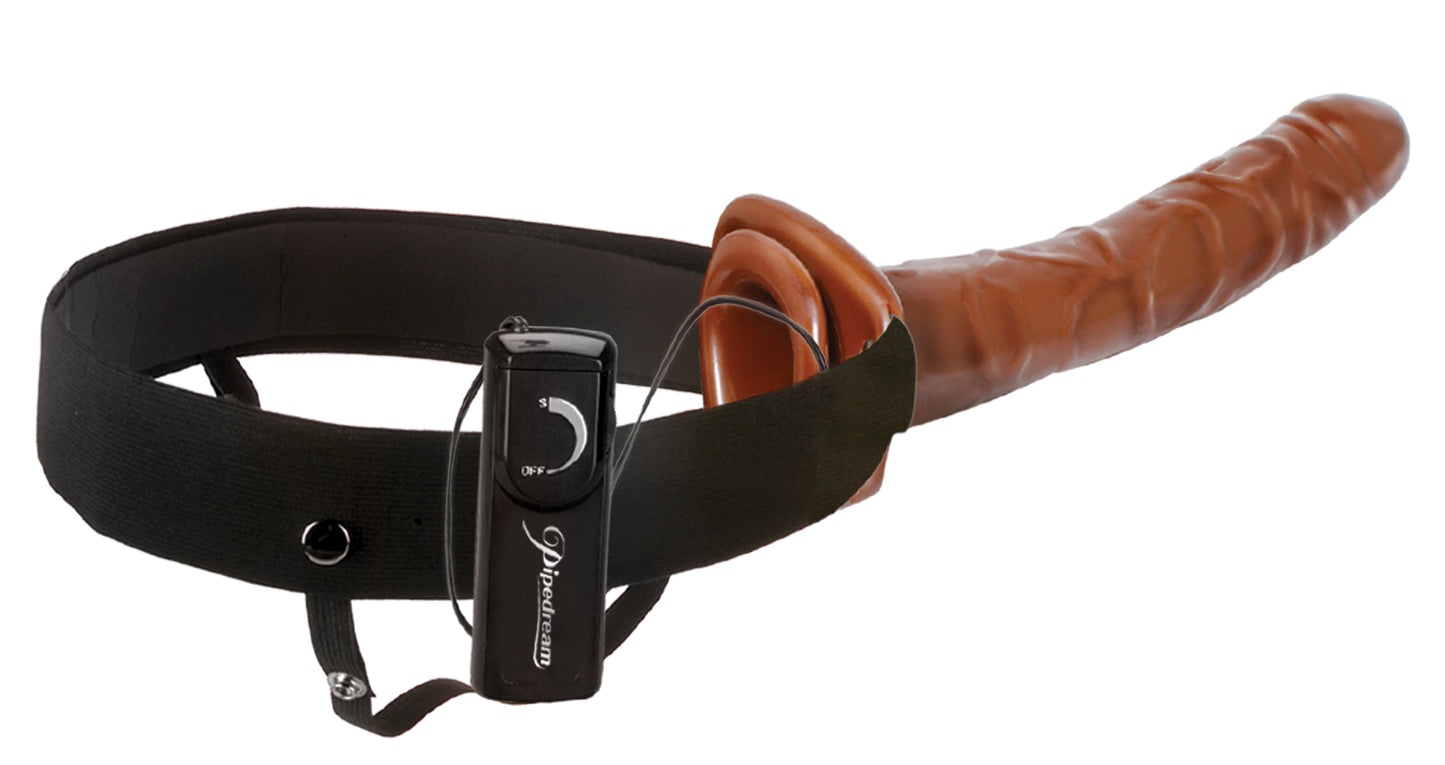 "Fetish Fantasy Series 10 Inch Chocolate Dream Vibrating Hollow Strap-On PD3947-00"