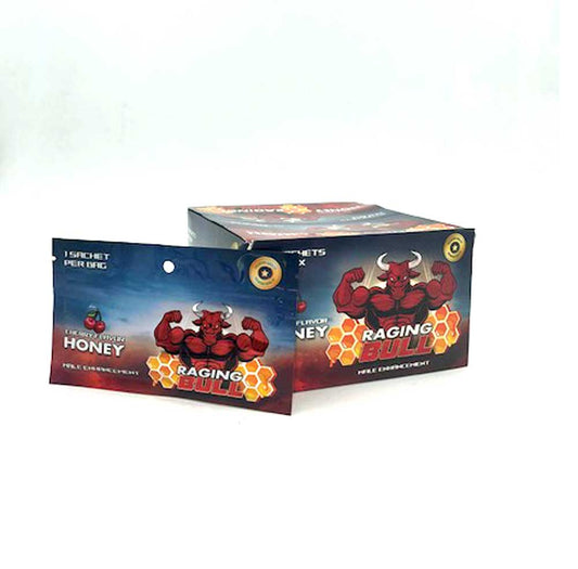 "Raging Bull Cherry Honey Male Enhancement - 24 Ct Sachet Display CG-RBH1"