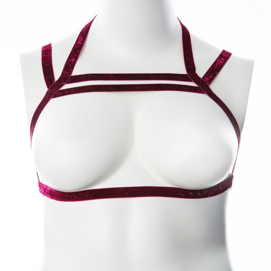 "Gender Fluid Sugar Coated Harness - Small/large - Raspberry GFL-H401"